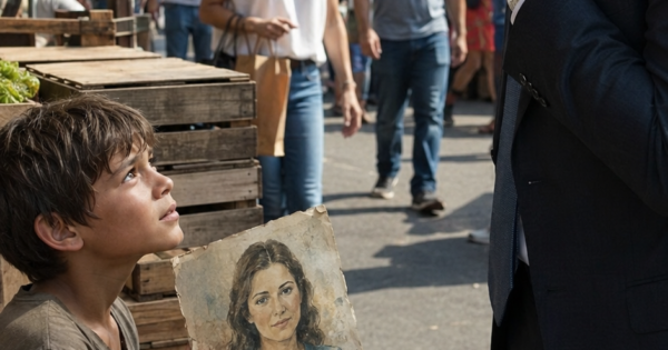 Portrait of His Mother Shocked a Billionaire in the Market